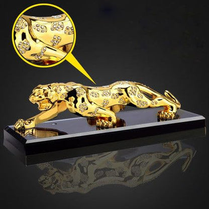 YOURKARTS Realistic Luxury Metal Golden Leopard | Jaguar Showpiece for Car & Home Decor | for Good Luck