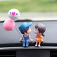 YOURKARTS.COM Cute Couple Universal Anti-Slip Car Dashboard Pad - Multi-Color Sticky Rubber Pad with Superior Grip Technology (Couple Kissing Blue)