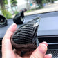 Mini Analog Car Dashboard Clock with Carbon Fiber Design (Black)