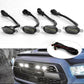 YOURKARTS.COM 4 Pieces Smoked LED Lens Front Grille Running Light universal for car