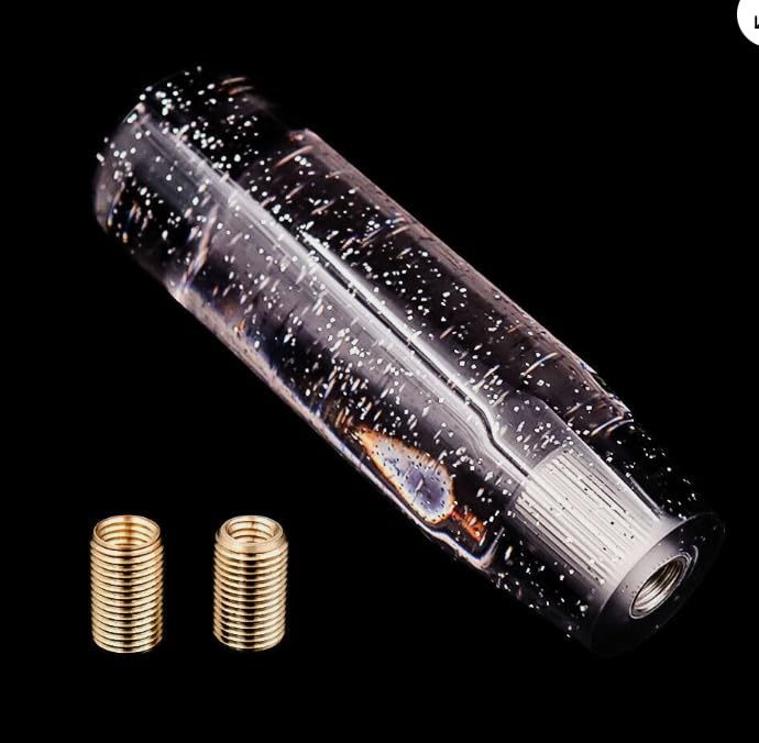 YOURKARTS Gear Shift Knob Crystal Sparkle Styling 15CM & 10CM Sporty Handle Universal Gear Head for Manual Automatic Cars | Sleek Transparent Design with Shimmer Effect (Smoke, 10cm)