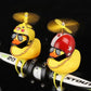 YOURKARTS.COM Cute Duck Design Car Dashboard Accessory - Pack of 3 Adorable Toy Duck with Propeller Helmet and Sunglasses