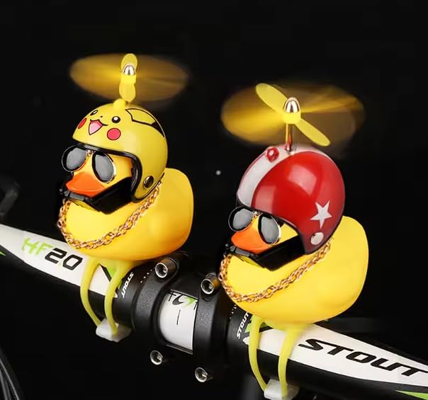 YOURKARTS.COM Cute Duck Design Car Dashboard Accessory - Pack of 3 Adorable Toy Duck with Propeller Helmet and Sunglasses