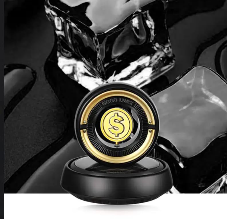 YOURKARTS.COM Good Luck Solar Perfume-Air Freshener For Car-For Car Dashboard With Perfume Liquid Gold Coin Design, 10 ml