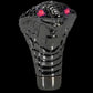 Yourkarts Snake and Ironman Gear Shift Knob with Blue & Red LED Colors – Easy 3-Step Installation with Adapter Sleeve