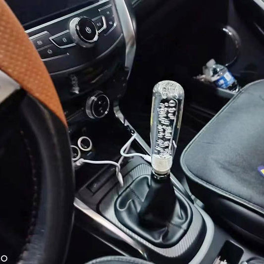 YOURKARTS.COM Crystal LED Gear Knob for Car – Universal Fit Design with USB Powered Multi-Color LED Light | Transparent Illuminated Gear Shifter for Manual Cars (White, 20cm)