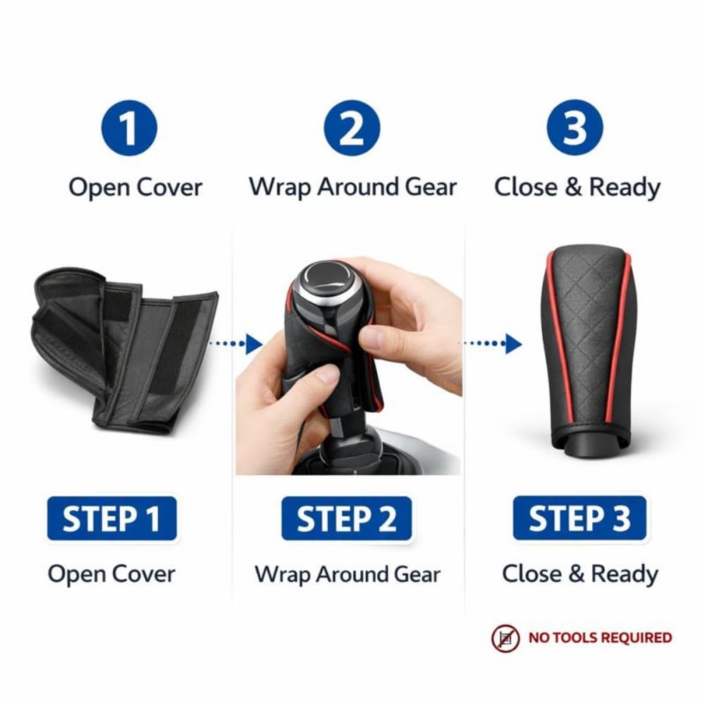 Car Gear Knob Cover & Handbrake Cover Set Universal Fit for Car, Car Interior Accessory