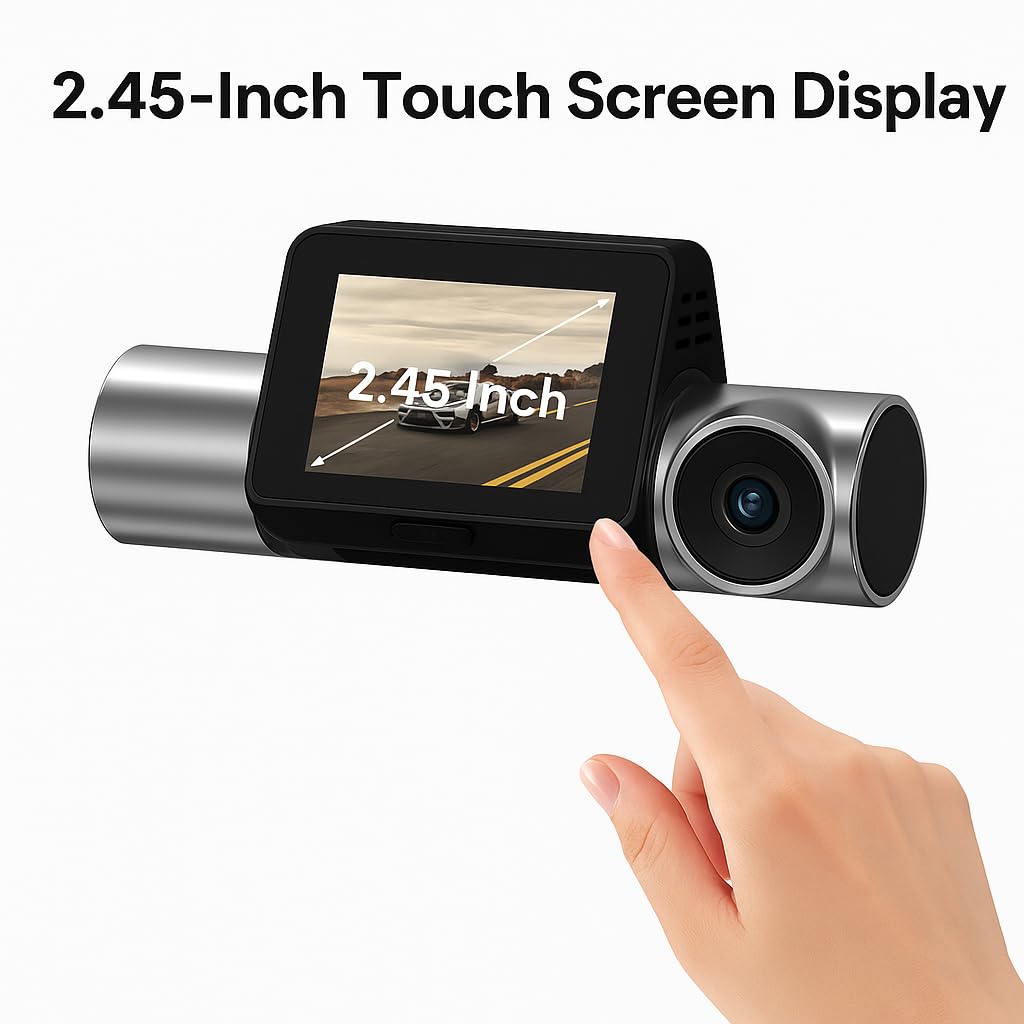 YOURKARTS.COM T800 Touch Screen Triple Camera 4K Dual Dash Cam WiFi, ADAS, G-Sensor, Parking Monitor, Loop Recording, 170° Wide-Angle Lens – Fron,Cabin and Rear Cameras | 18 Months Warranty
