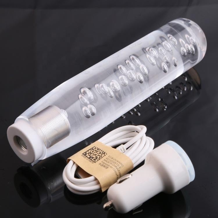 YOURKARTS.COM Crystal LED Gear Knob for Car – Universal Fit Design with USB Powered Multi-Color LED Light | Transparent Illuminated Gear Shifter for Manual Cars (Red, 15cm)