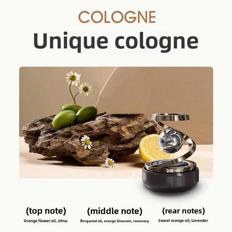 YOURKARTS Car Perfume Diffuser Rotating Solar Air Freshener Double-ring Aromatherapy Diffuser Scent Car Decoration Interior Accessories