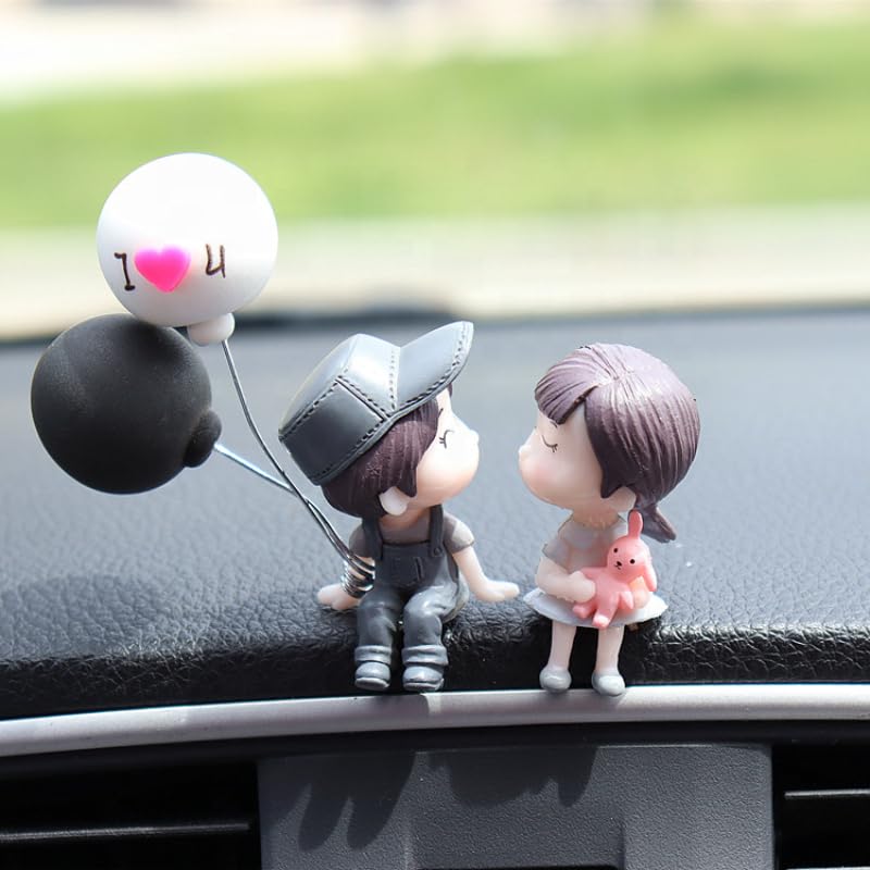 YOURKARTS.COM Cute Couple Universal Anti-Slip Car Dashboard Pad - Multi-Color Sticky Rubber Pad with Superior Grip Technology (Couple Kissing Grey)