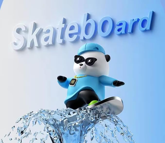 YOURKARTS.COM Car Skateboard Sliding Teddy Ornaments Cute Car Interior Deshboard Decorations for Car, Office, Home