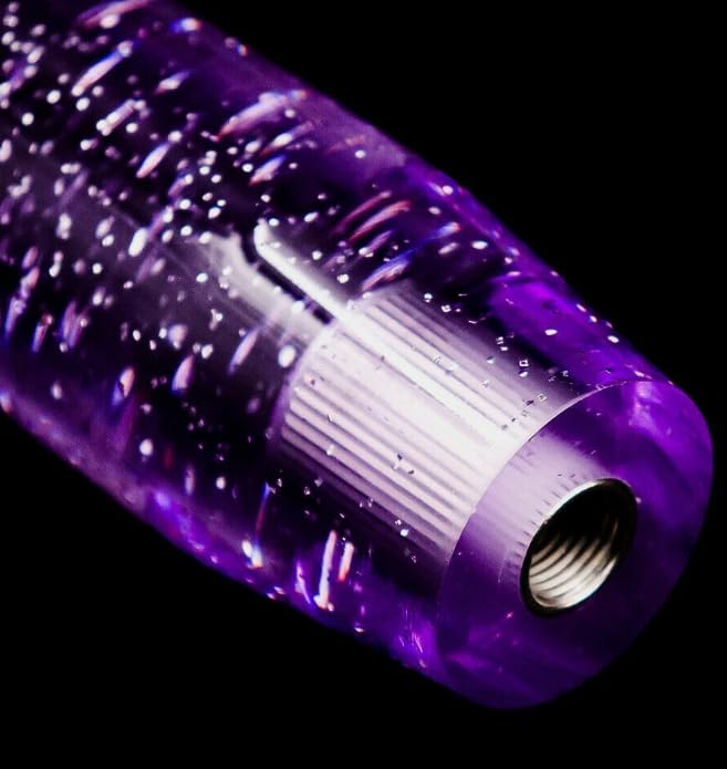 YOURKARTS Gear Shift Knob Crystal Sparkle Styling 15CM & 10CM Sporty Handle Universal Gear Head for Manual Automatic Cars | Sleek Transparent Design with Shimmer Effect (Purple, 10cm)