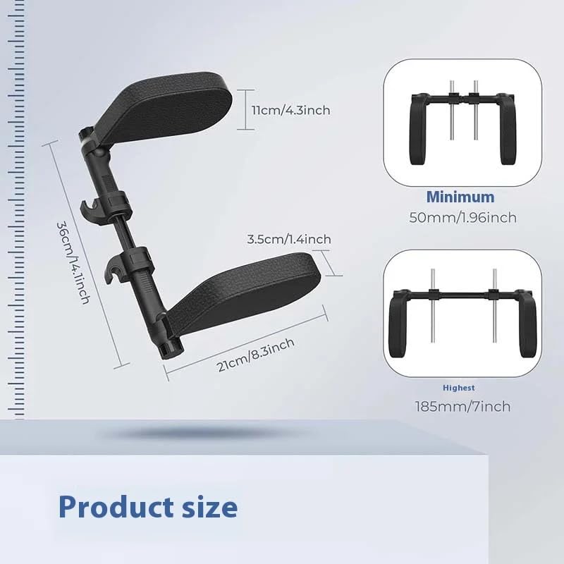 YOURKARTS.COM Headrest Cushion|Car Seat Headrest Support Pillow for Kids|Adjustable Travel Sleeping Head Support for Car|Side Neck Protector for Children & Adults|Universal Fit for Most Car Seats