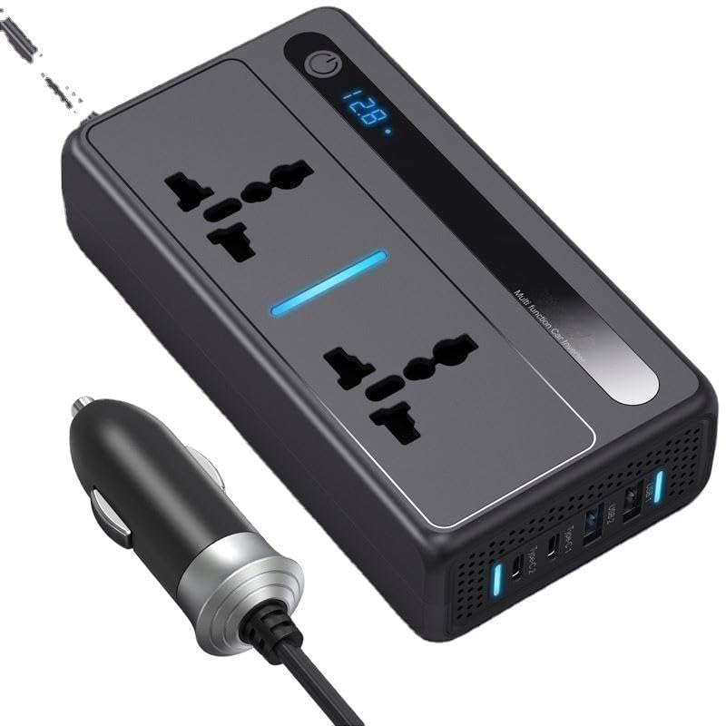 300W Car Power Inverter Laptop Charger with 3 USB & 1 C Type Fast USB Charging Ports