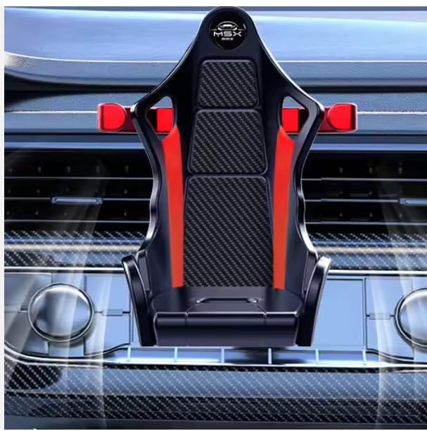 Car Seat-Shaped Phone Mount, Universal Dashboard Holder for All Smartphones, Adjustable Grip
