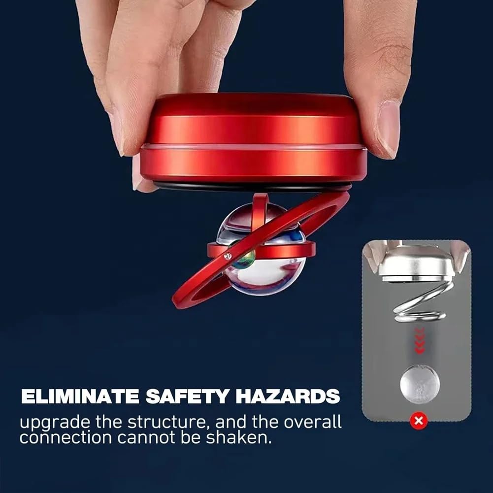 YOURKARTS,COM Car Perfume Diffuser Rotating Solar Air Freshener Double-ring Aromatherapy Diffuser Scent Car Decoration Interior Accessories (Solar Metal 3 Crystal Ring)