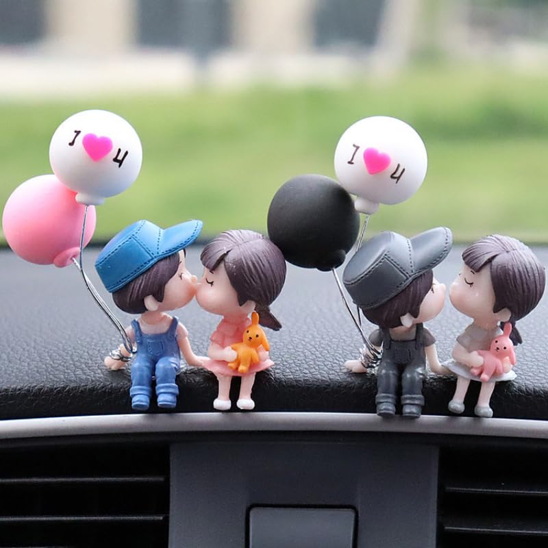 YOURKARTS.COM Cute Couple Universal Anti-Slip Car Dashboard Pad - Multi-Color Sticky Rubber Pad with Superior Grip Technology (Couple Kissing Grey)