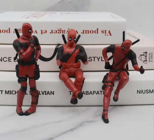 Yourkarts Dead Pool Action Figure PVC Model Movable Joint Set of 3 for Office Desk, Home Décor, Unique Decoration for Car Interiors