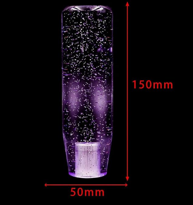 YOURKARTS Gear Shift Knob Crystal Sparkle Styling 15CM & 10CM Sporty Handle Universal Gear Head for Manual Automatic Cars | Sleek Transparent Design with Shimmer Effect (Purple, 10cm)