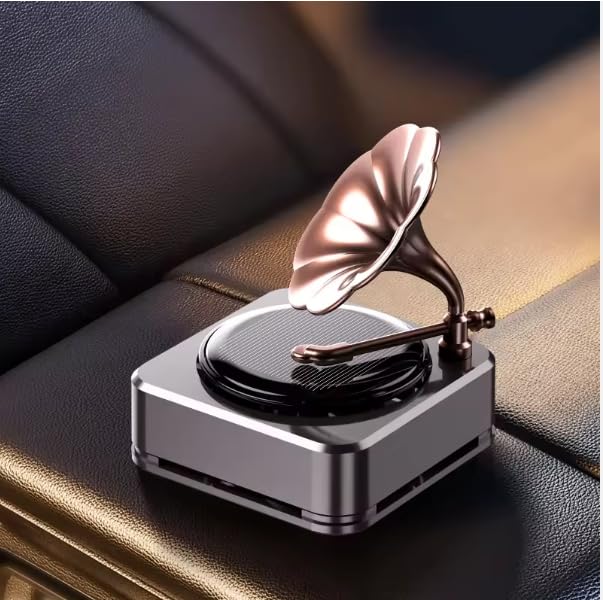 YOURKARTS.COM Metal solar gramophone car perfume For Car Decoration & Air Freshener