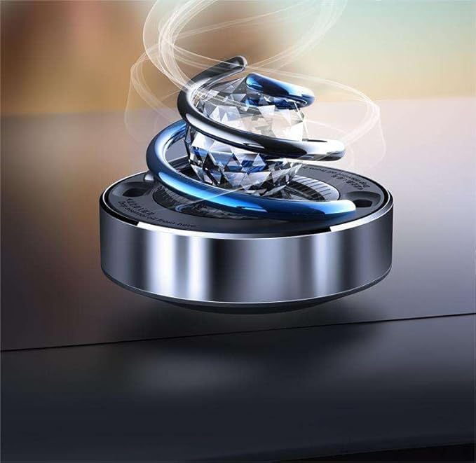 YOURKARTS Car Perfume Diffuser Rotating Solar Air Freshener Double-ring Aromatherapy Diffuser Scent Car Decoration Interior Accessories