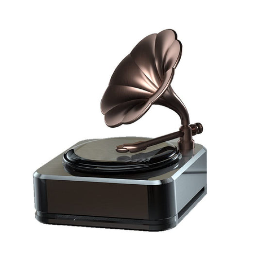 Solar Rotating Phonograph Car Perfume Retro Style Aromatherapy Dashboard Decoration