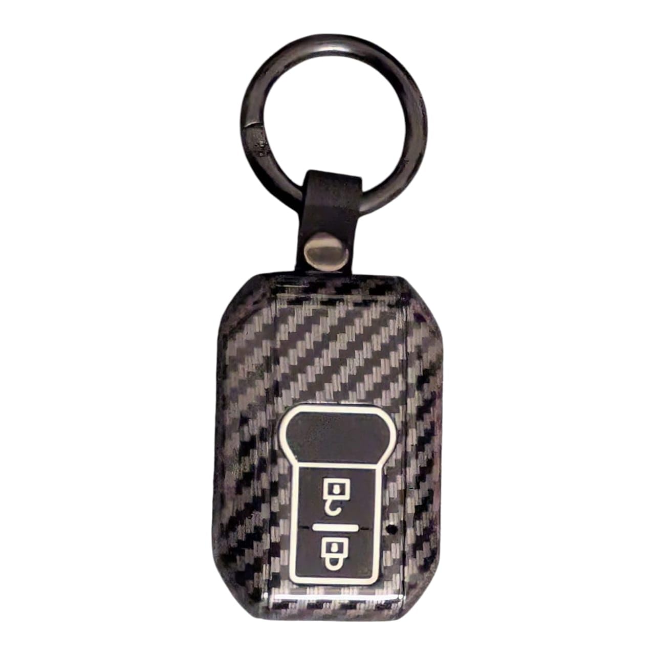 YOURKARTS.COM Car KeyCover ABS Carbon Case Anti-Break Compatible Baleno,Grand Vitara,XL6,Swift,Brezza Celerio Ignis,Ertiga,Dzire,Fronx,Urban Cruiser,Glanza,Hyryder 2 Button Key (Carbon Strip)