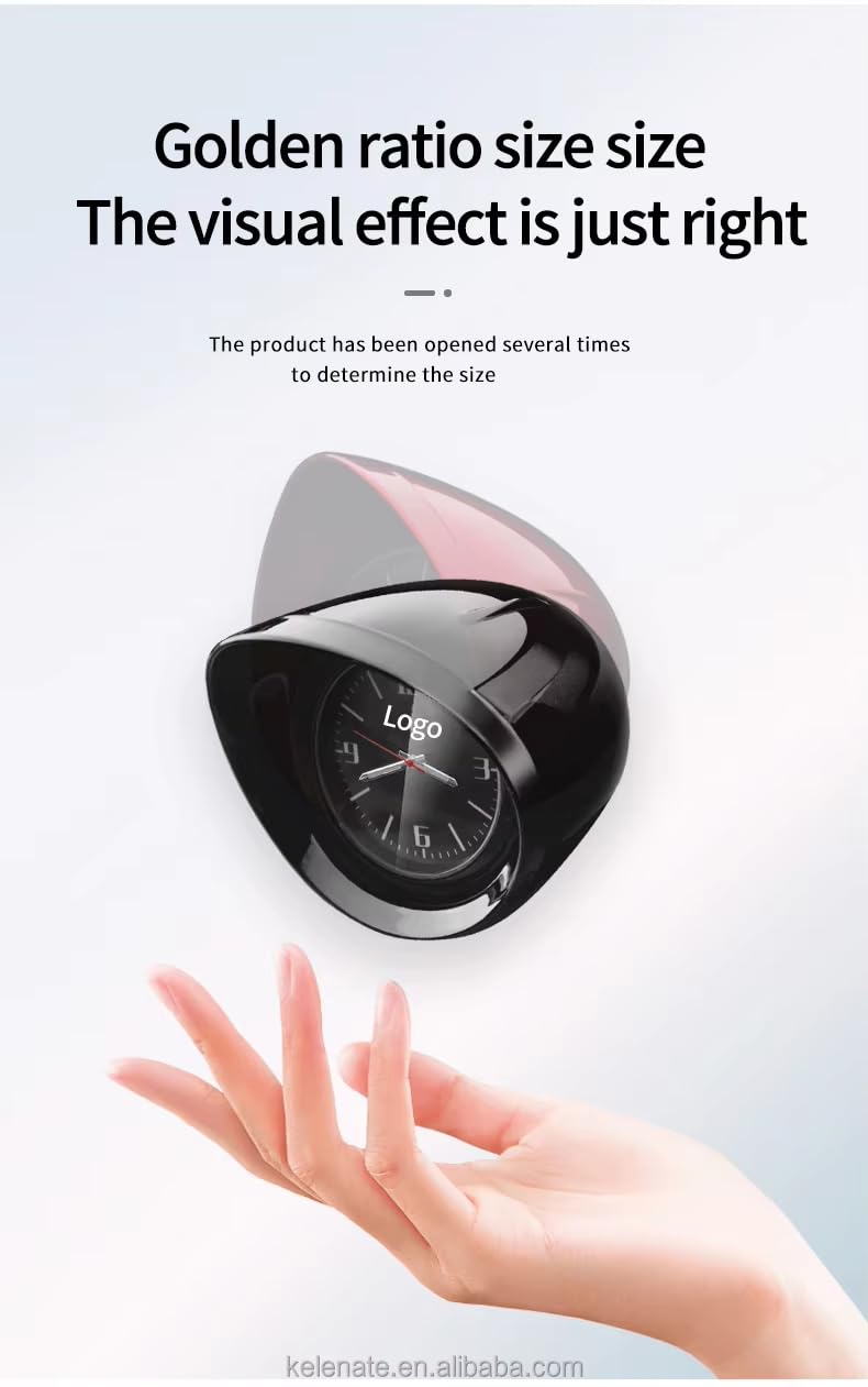 YOURKARTS.COM Carbon Fiber Car Dashboard Clock - Stylish Analog Mini Dashboard Clock for Cars, SUVs, and Trucks (Black)