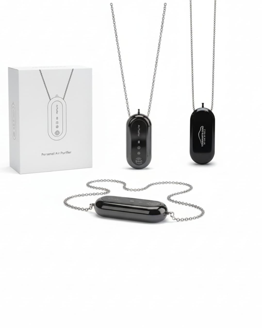 YOURKARTS.COM Car Hanging Air Purifier Necklace | Portable Personal Air Cleaner with USB Charging | Negative ion Generator Without a Filter, it Doesn't Need to be Replaced for Life