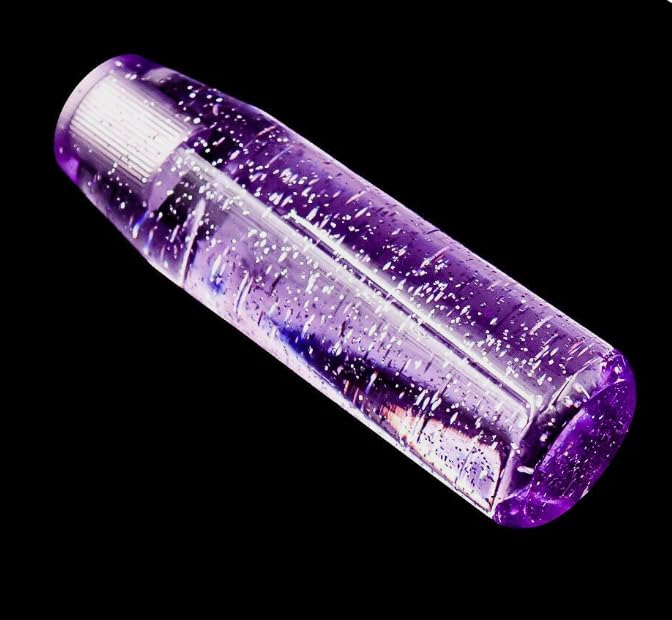 YOURKARTS Gear Shift Knob Crystal Sparkle Styling 15CM & 10CM Sporty Handle Universal Gear Head for Manual Automatic Cars | Sleek Transparent Design with Shimmer Effect (Purple, 15cm)