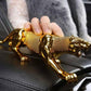 Realistic Luxury Golden Leopard | Jaguar Showpiece for Car & Home Decor Gold)