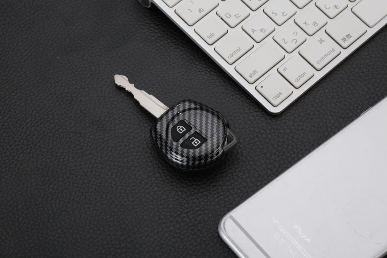 YOURKARTS.COM Car Key Cover ABS Carbon Case Anti-Break Key Shell S-Presso,Swift,SX4,DZire,Ignis,Alto,Vitara Brezza,Celerio,Ertiga,Ciaz,SCross,Baleno,Ritz 2 Button