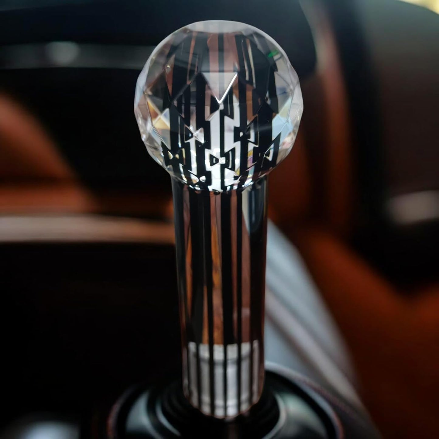 YOURKARTS Microphone Crystal Car Gear Shift Knob Crystal Bubble Styling Sporty Handle Gear Shift Knob Manual/Automatic Universal