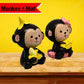 YOURKARTS Cute Couple Universal Anti-Slip Car Dashboard Pad - Multi-Color Sticky Rubber Pad with Superior Grip Technology (Monkey Couple)