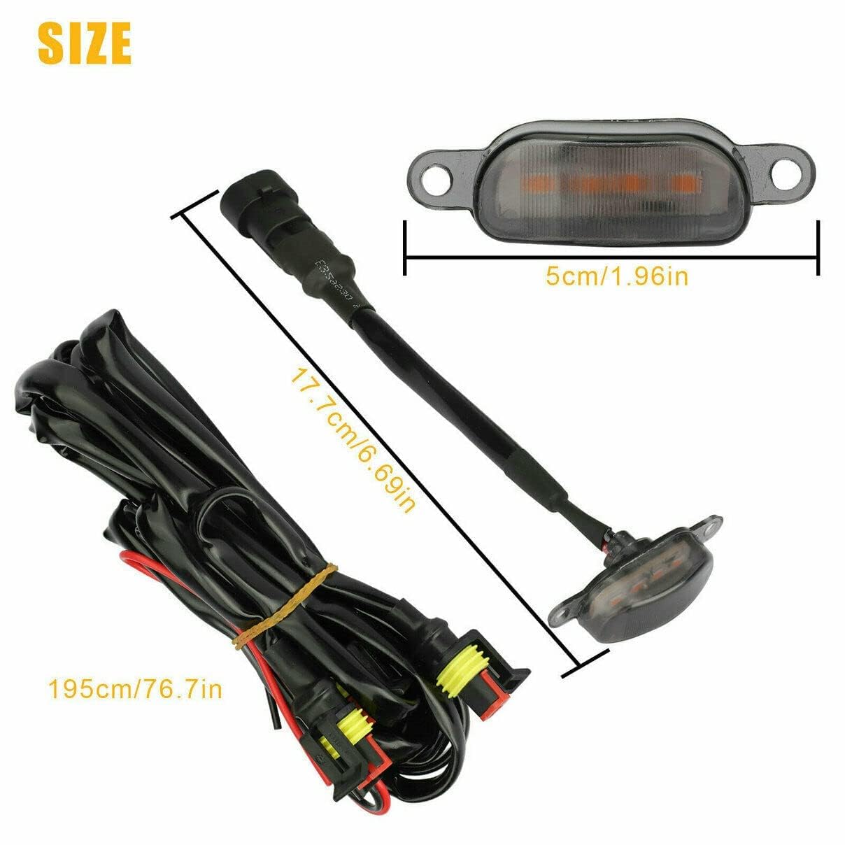 YOURKARTS.COM 4 Pieces Smoked LED Lens Front Grille Running Light universal for car