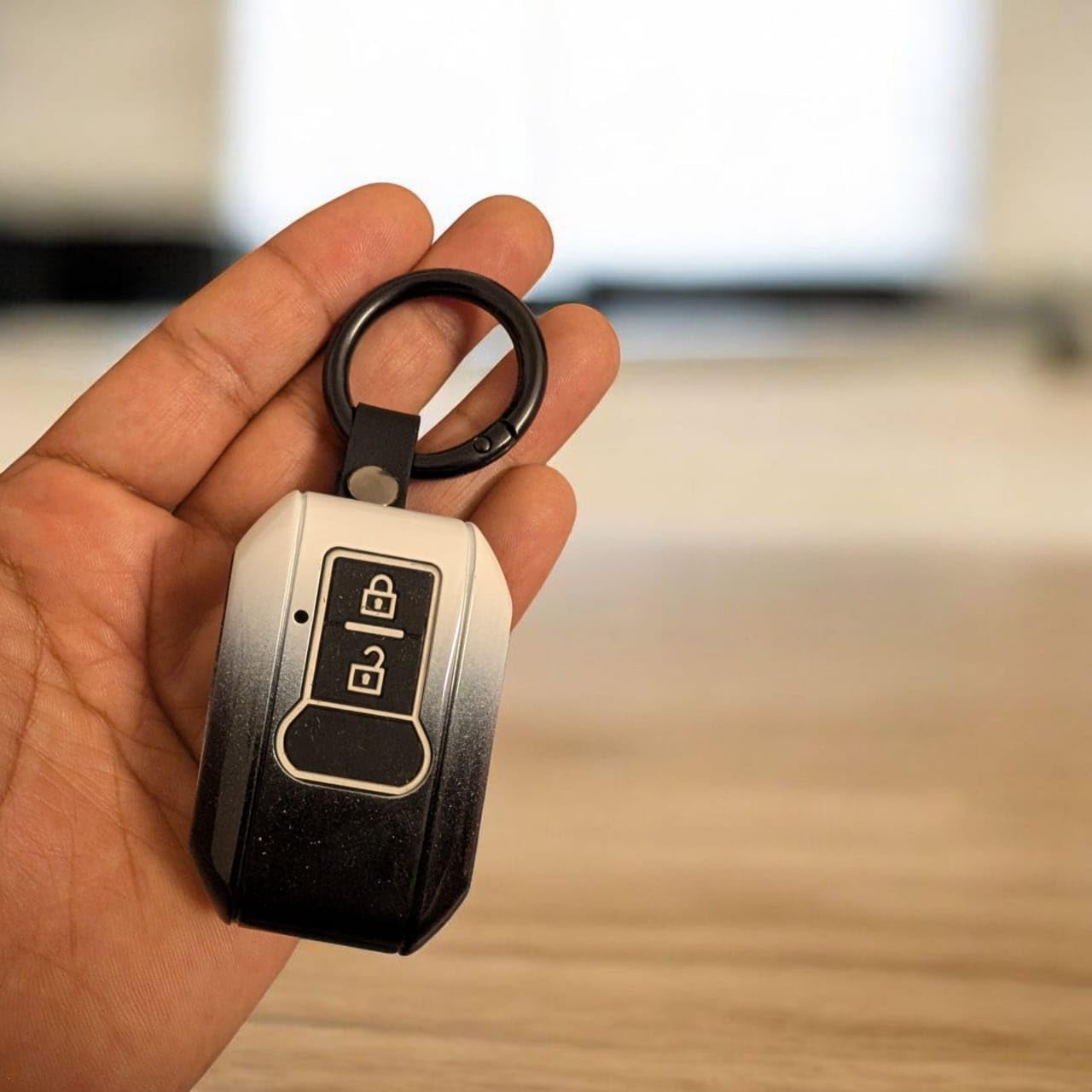 YOURKARTS.COM Car KeyCover ABS Carbon Case Anti-Break Compatible Baleno,Grand Vitara,XL6,Swift,Brezza Celerio Ignis,Ertiga,Dzire,Fronx,Urban Cruiser,Glanza,Hyryder 2 Button Key (Shade)