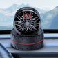 Automatic Rotation Air Freshener-Racing Car Wheels Design, Solar Powered Perfume Tablet (Blue)