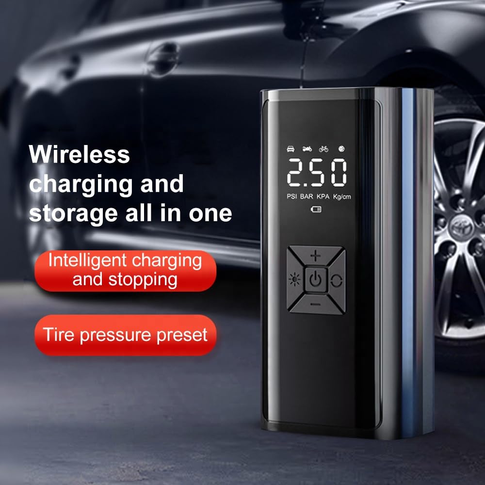 Portable 12V Digital Air Compressor 3900mAh, 150 PSI Car Tyre Inflator with LED Light 90W Power