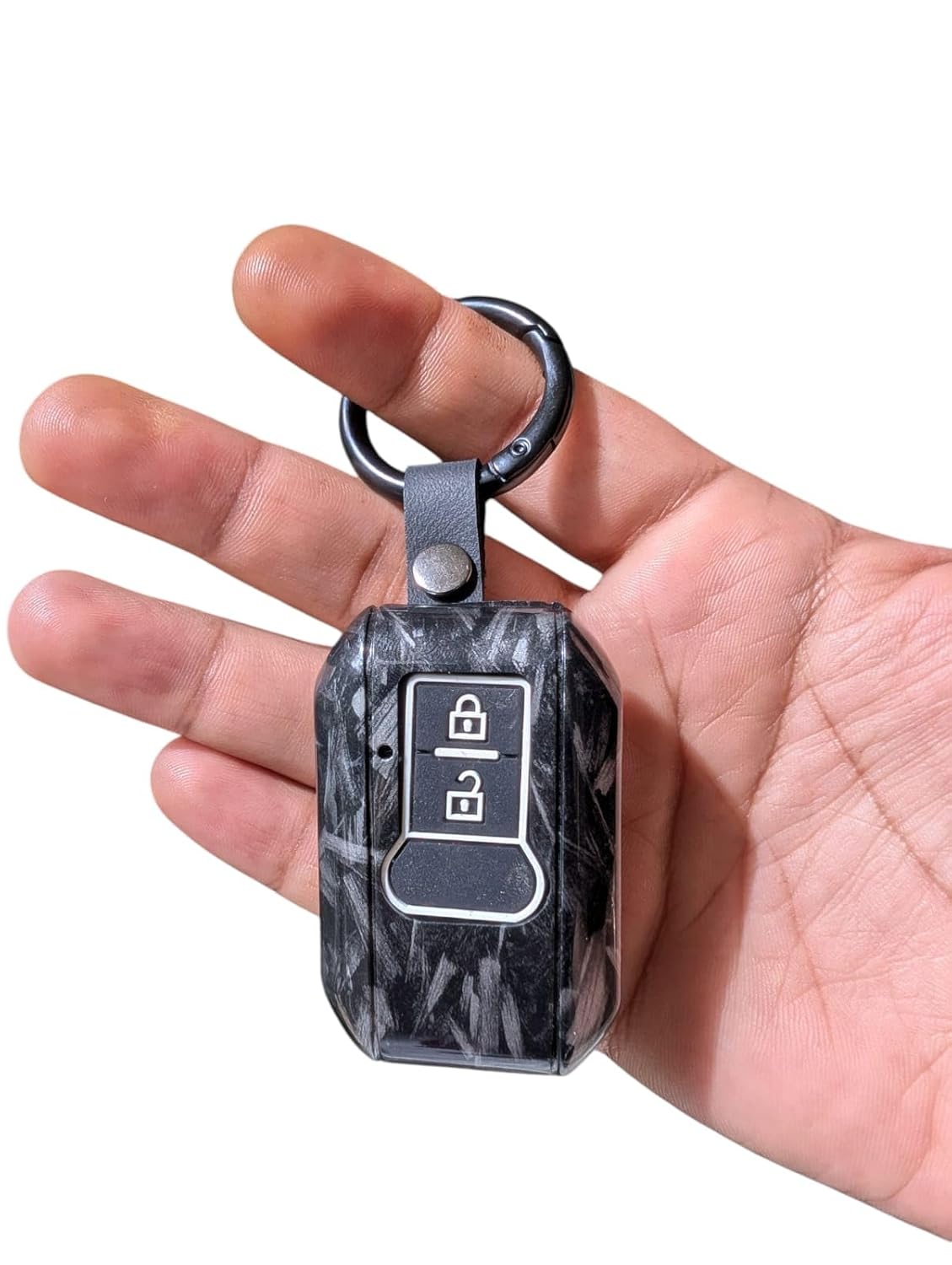 YOURKARTS.COM Car KeyCover ABS Carbon Case Anti-Break Compatible Baleno,Grand Vitara,XL6,Swift,Brezza Celerio Ignis,Ertiga,Dzire,Fronx,Urban Cruiser,Glanza,Hyryder 2 Button Key