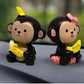YOURKARTS Cute Couple Universal Anti-Slip Car Dashboard Pad - Multi-Color Sticky Rubber Pad with Superior Grip Technology (Monkey Couple)