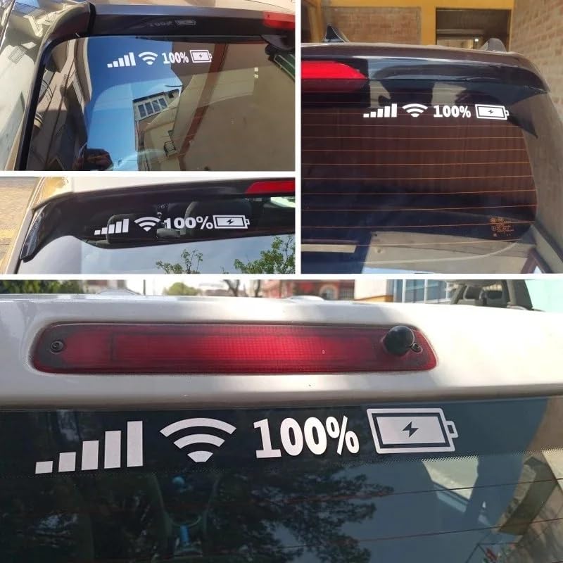 YOURKARTS.COM Car Decorative Stickers – Waterproof & Fade-Proof Sporty Stripe Design for Bonnet, Roof, Doors, and Sides | Easy to Apply Vinyl Wrap (Battery Sticker1)