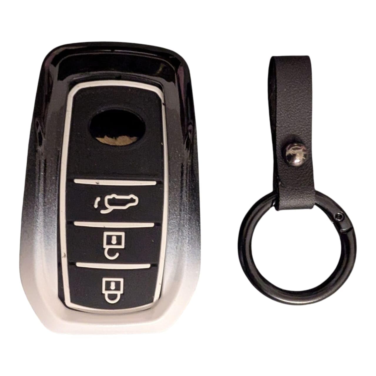 YOURKARTS.COM Car Key Cover ABS Carbon Case Anti-Break Key Shell Compatible for Toyota Fortuner | Hilux | Innova Crysta | Fortuner Legender | Innova HyCross | Land Cruiser Smart Key (Shade)