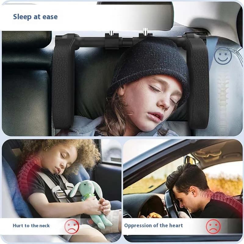 YOURKARTS.COM Headrest Cushion|Car Seat Headrest Support Pillow for Kids|Adjustable Travel Sleeping Head Support for Car|Side Neck Protector for Children & Adults|Universal Fit for Most Car Seats