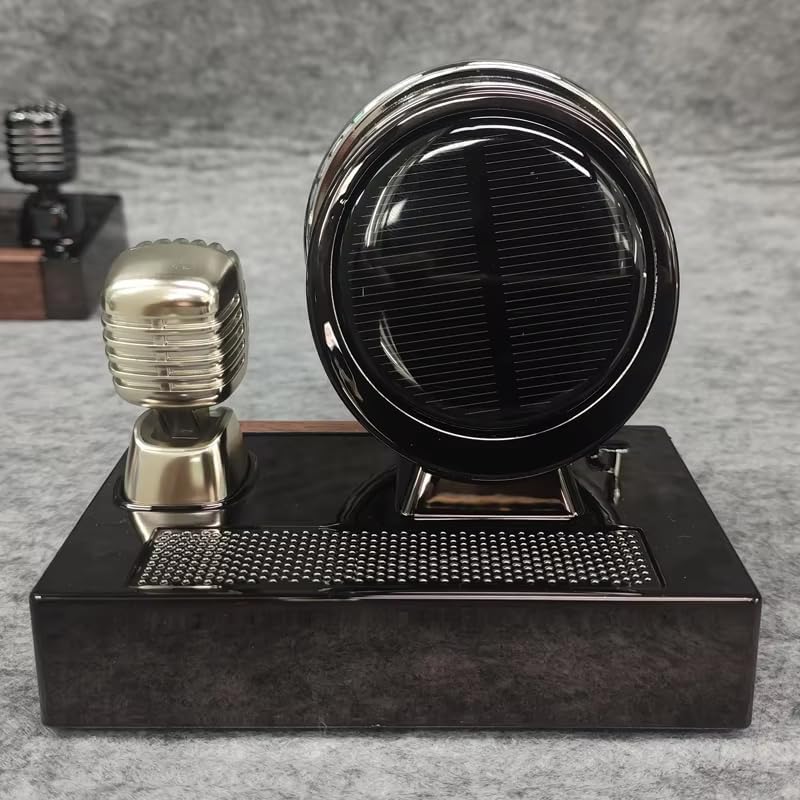 YOURKARTS.COM Solar Rotating Phonograph Car Perfume Retro Style Aromatherapy Dashboard Decoration, Auto Diffuser for Long-Lasting Freshness | car Accessories 2025 (Solar Gramophone, Rich Cologne)