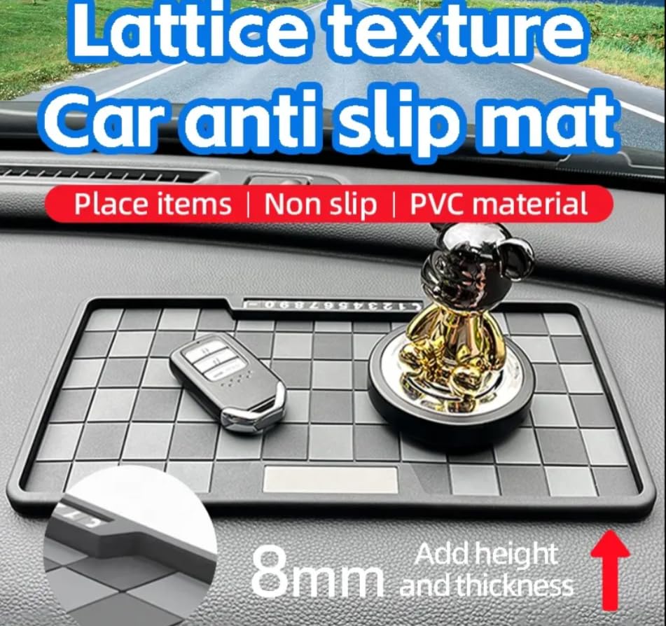 YOURKARTS.COM Anti-Slip Dashboard Mat – Universal Sticky Rubber Grip Pad for All Smartphones, Sunglasses & Car Keys | Premium Non-Slip Dashboard Holder Mat