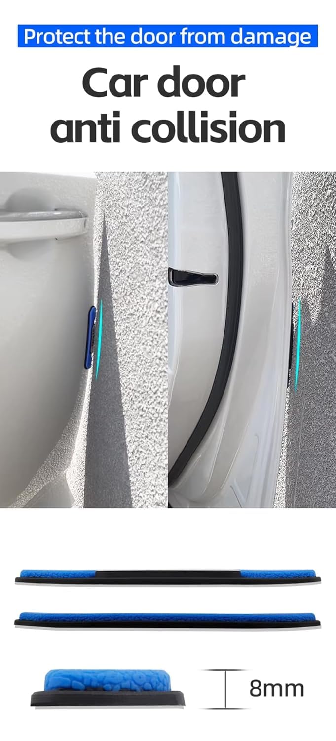 YOURKARTS.COM Car Door Edge Guards Protector Anti-Collision Strip Reflector Sport Design & Clear Options | Flexible Silicon & PVC Edge Guard (K i a)