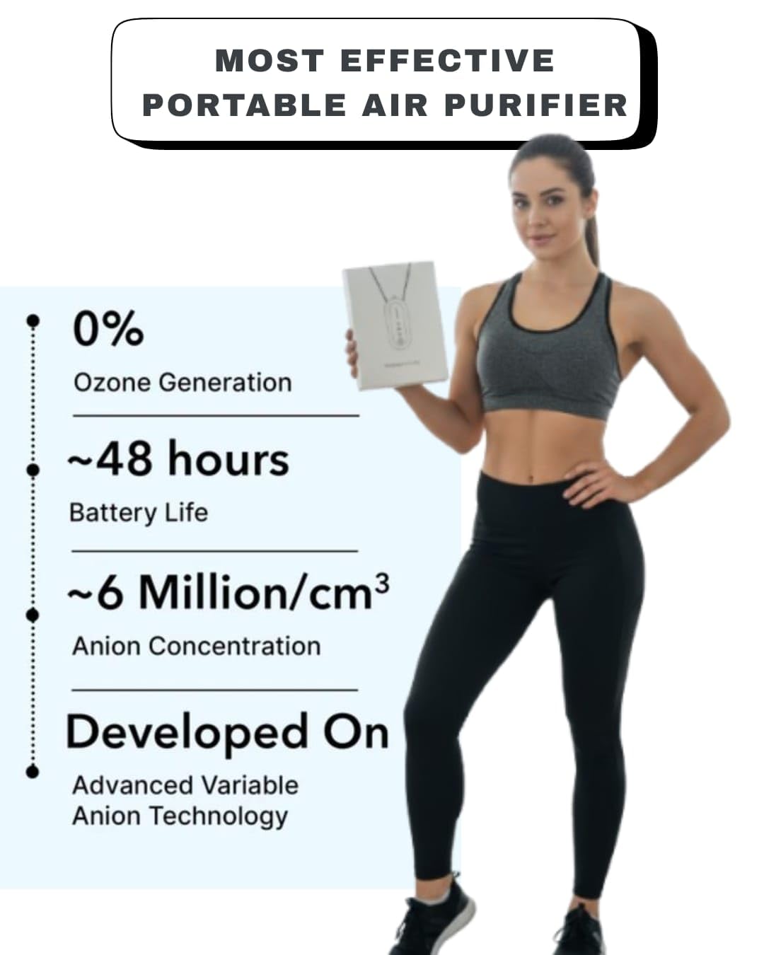 YOURKARTS.COM Car Hanging Air Purifier Necklace | Portable Personal Air Cleaner with USB Charging | Negative ion Generator Without a Filter, it Doesn't Need to be Replaced for Life