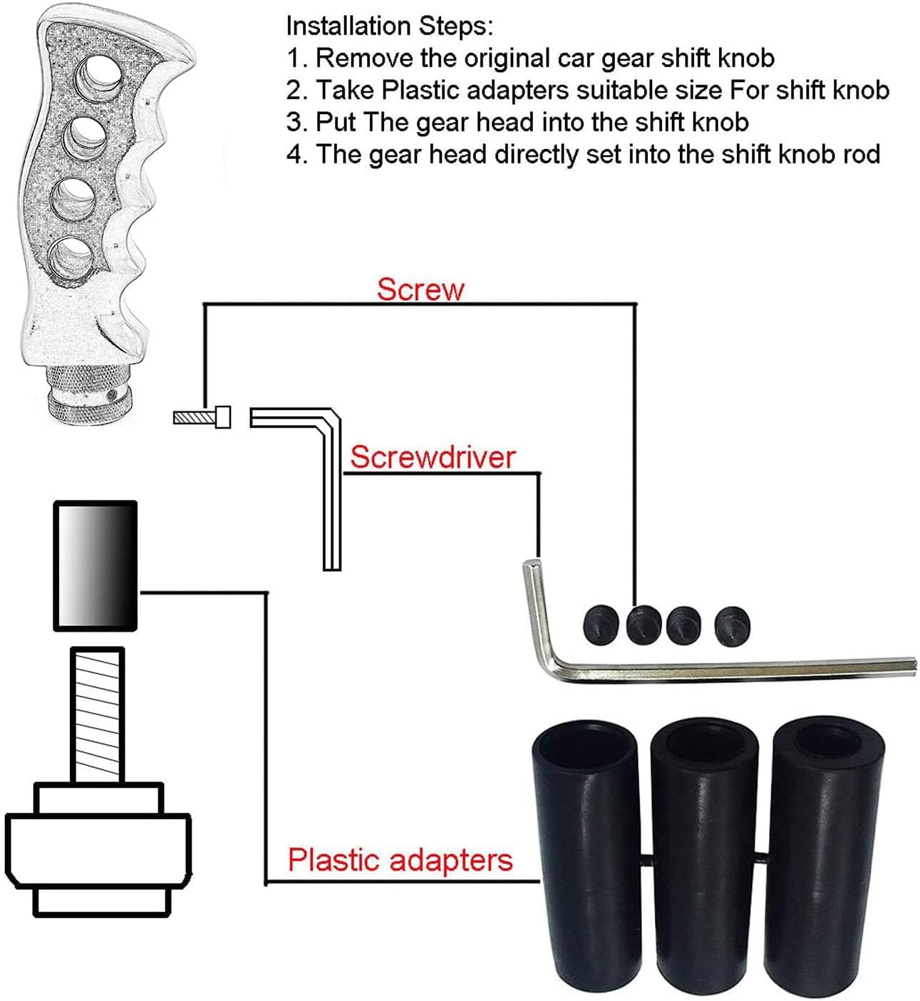 Yourkarts Universal Fit Manual Car Gear Knobs - Available in Knife Shape