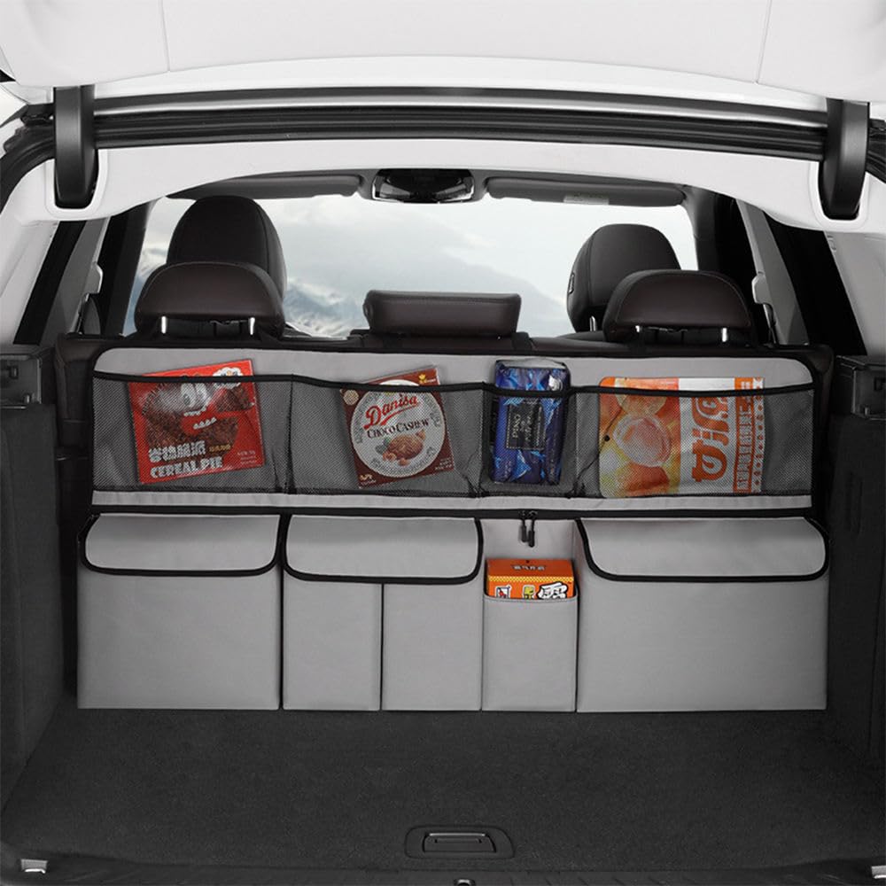 Car Trunk Organizer Hanging Backseat Storage Bag, Multi-Pocket Storage for Groceries Travel Essentials
